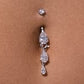 Teardrop Moissanite Belly Ring & Charms Set