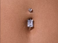 Emerald 9mm Topaz Belly Ring White Gold