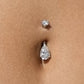 Teardrop Moissanite Belly Ring & Charms Set