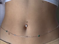 Gemstone Belly Chain Silver