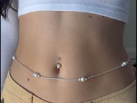 Pearl Rope Belly Chain Silver