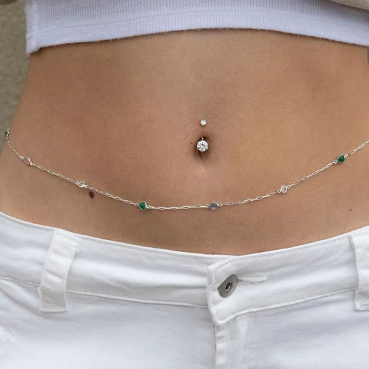 Sterling silver waist online chain