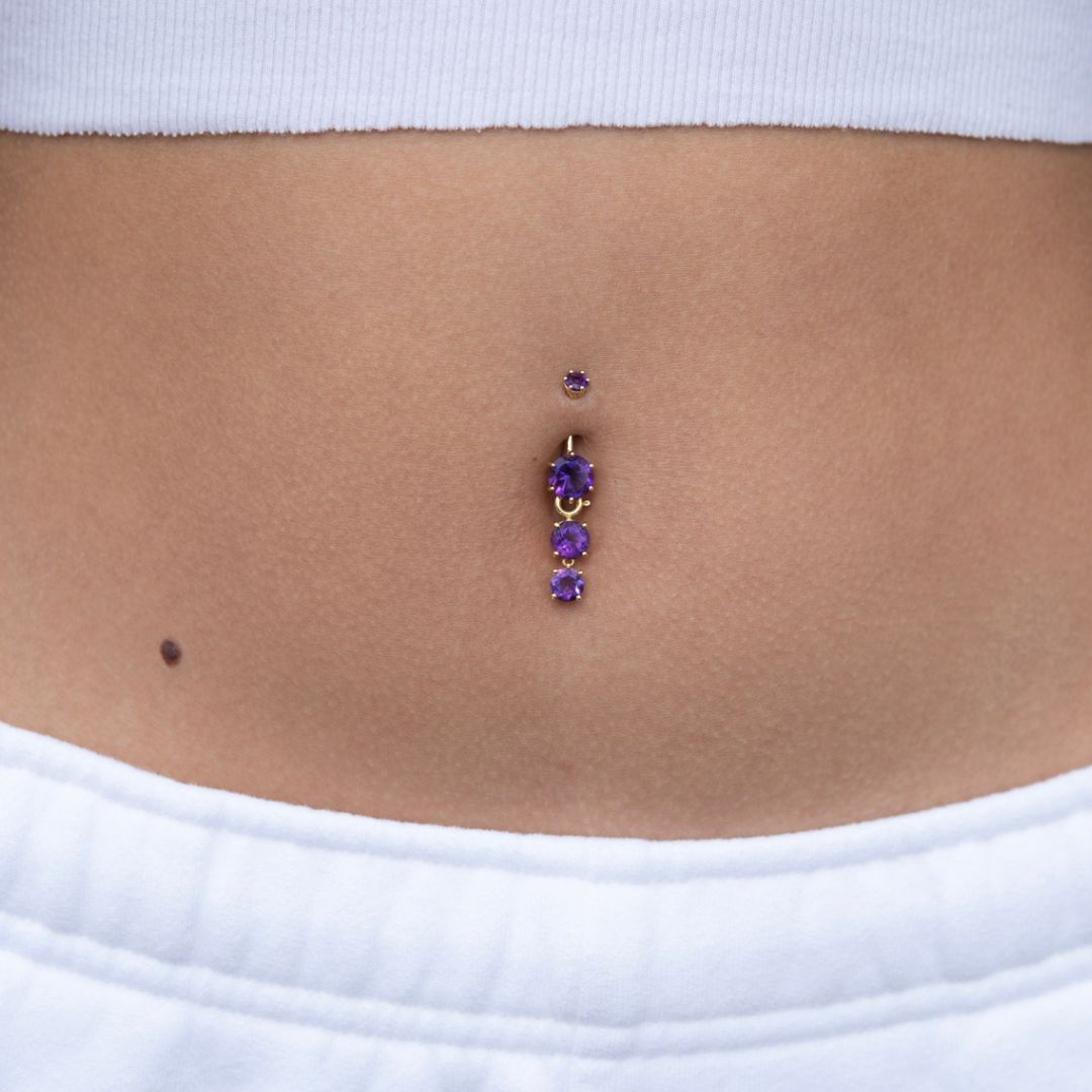 Amethyst deals belly ring