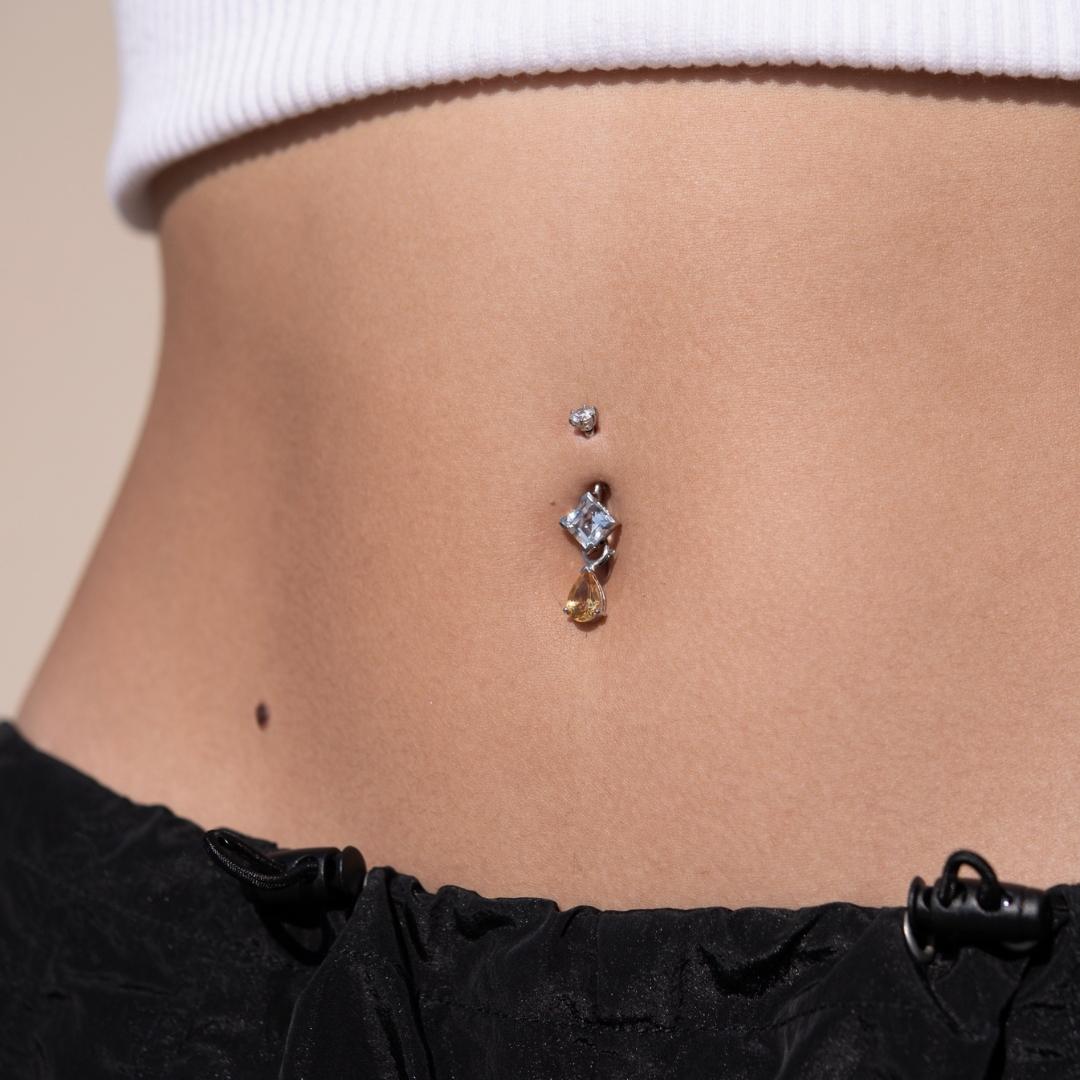 Mini 'Tear' Citrine Charm Silver - Jolie Co Jewelry