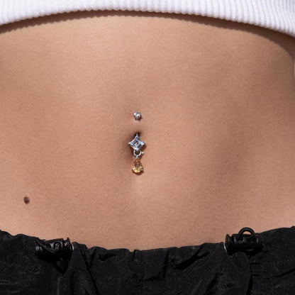 Mini 'Tear' Citrine Charm Silver - Jolie Co Jewelry