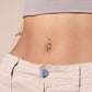 Heart Topaz Belly Ring White Gold - Jolie Co Jewelry