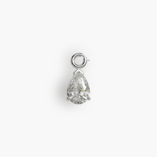 Mini 'Tear' 1.3 ct. Moissanite Charm Silver - Jolie Co Jewelry