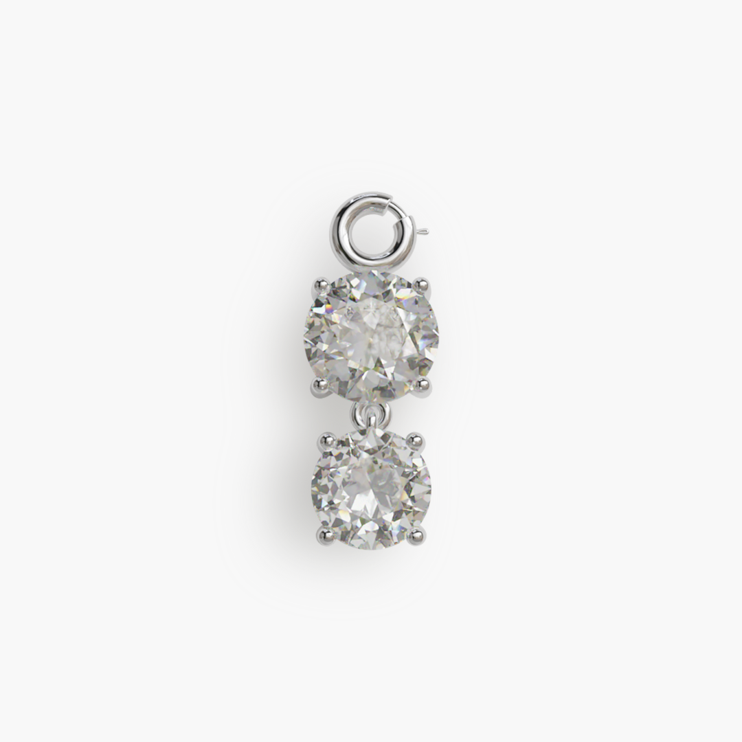 Duo 'Orb' 1.8 ct. Moissanite Charm Silver - Jolie Co Jewelry
