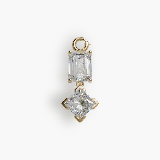 Duo 'Emerald' 2.8 ct. Moissanite Charm - Jolie Co Jewelry