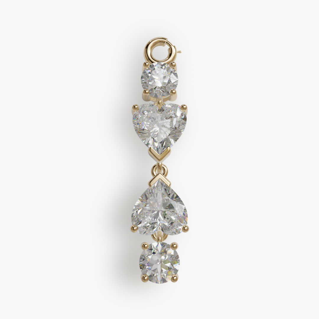 XTRA 'Heart' 3 ct. Moissanite Charm - Jolie Co Jewelry