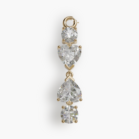 XTRA 'Heart' 3 ct. Moissanite Charm - Jolie Co Jewelry